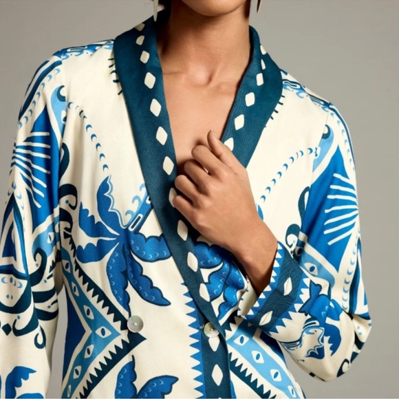 Farm Rio Anthropologie Long-Sleeve Blazer Dress XS - Picture 4 of 10